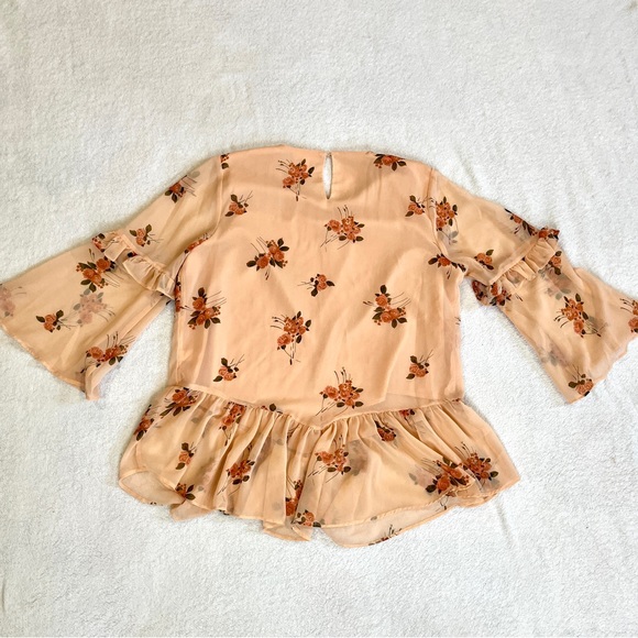 SOLD✖️LC Lauren Conrad Floral Chiffon Shirt Ruffles Spring Size XL - Picture 11 of 11